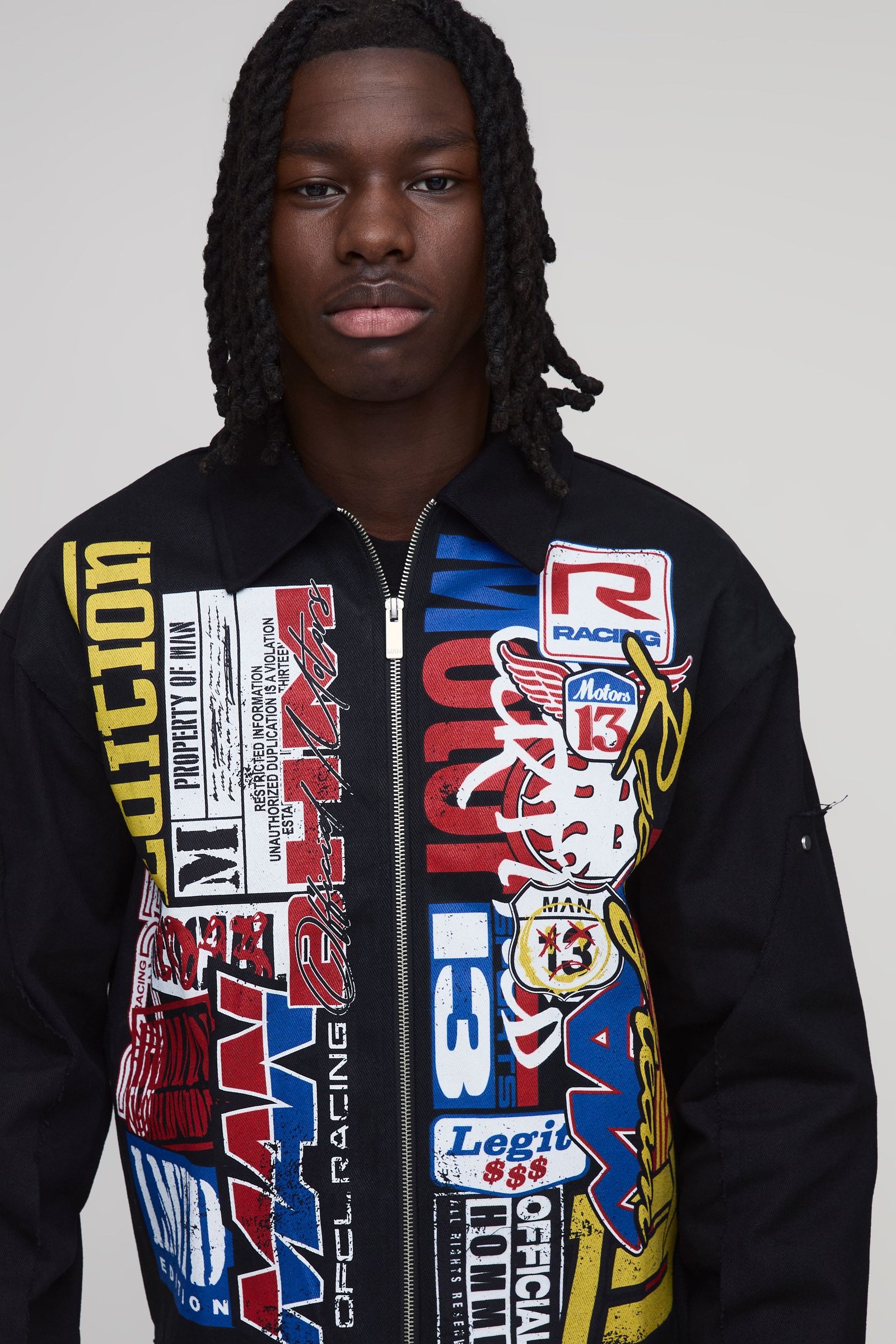 Surchemise oversize boxy b imprimé empilé