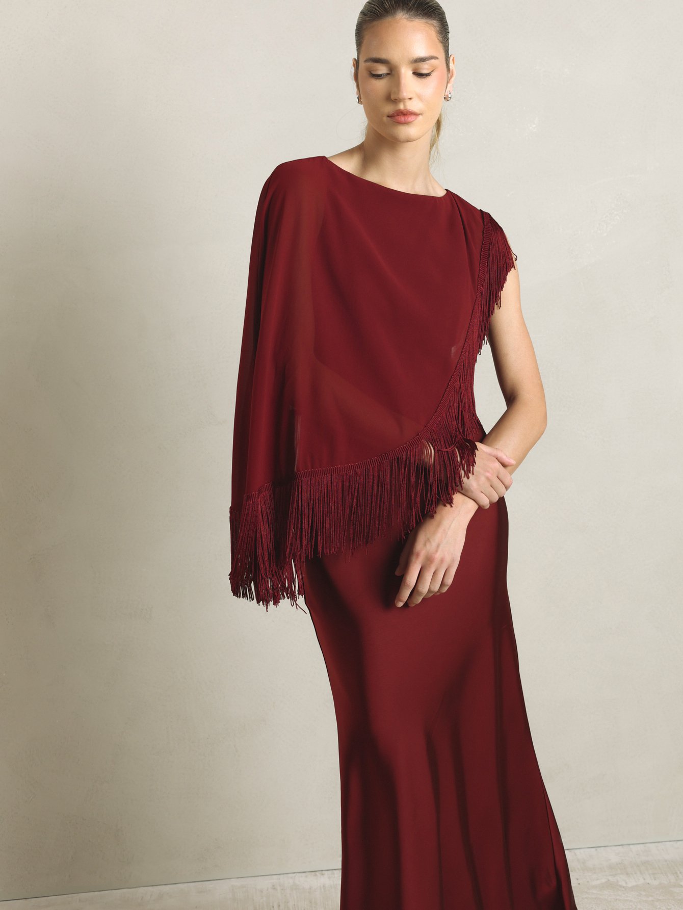Keswa cape twila bordeaux b franges