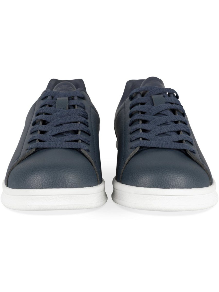 Baskets perforées talon blanc bleu marine