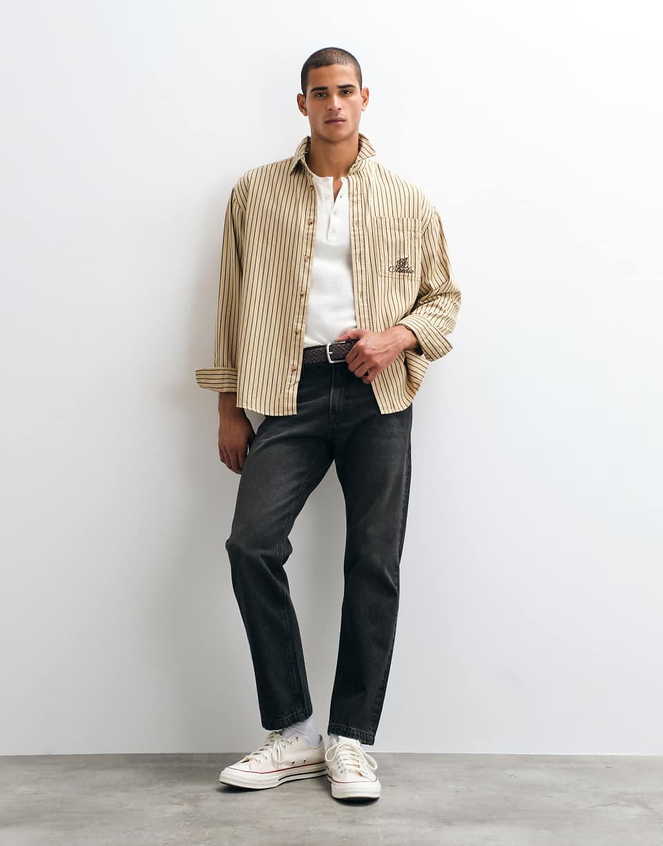 Chris straight-leg jeans - Plain black wash