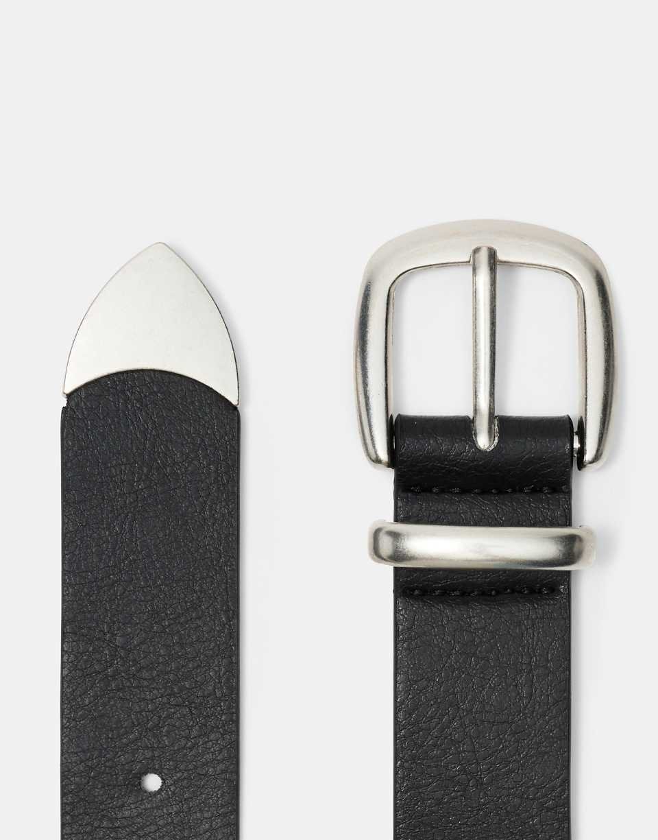 Faux leather belt - Black