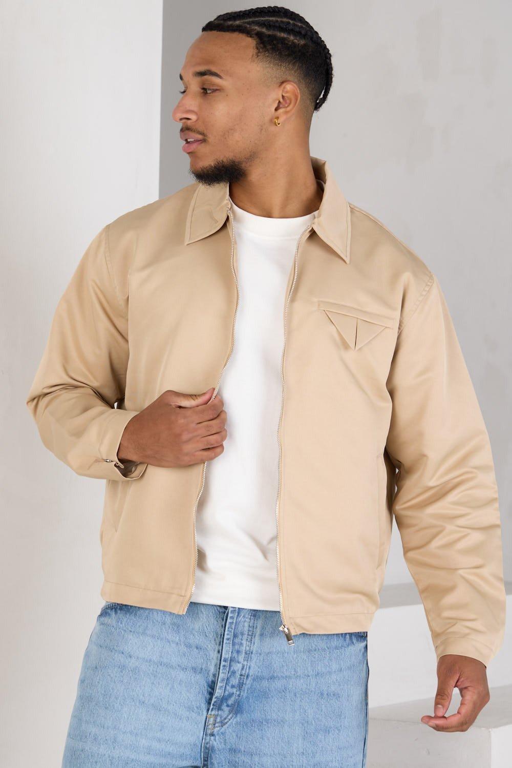 Veste b zip w mouchoir f jib beige ghame9