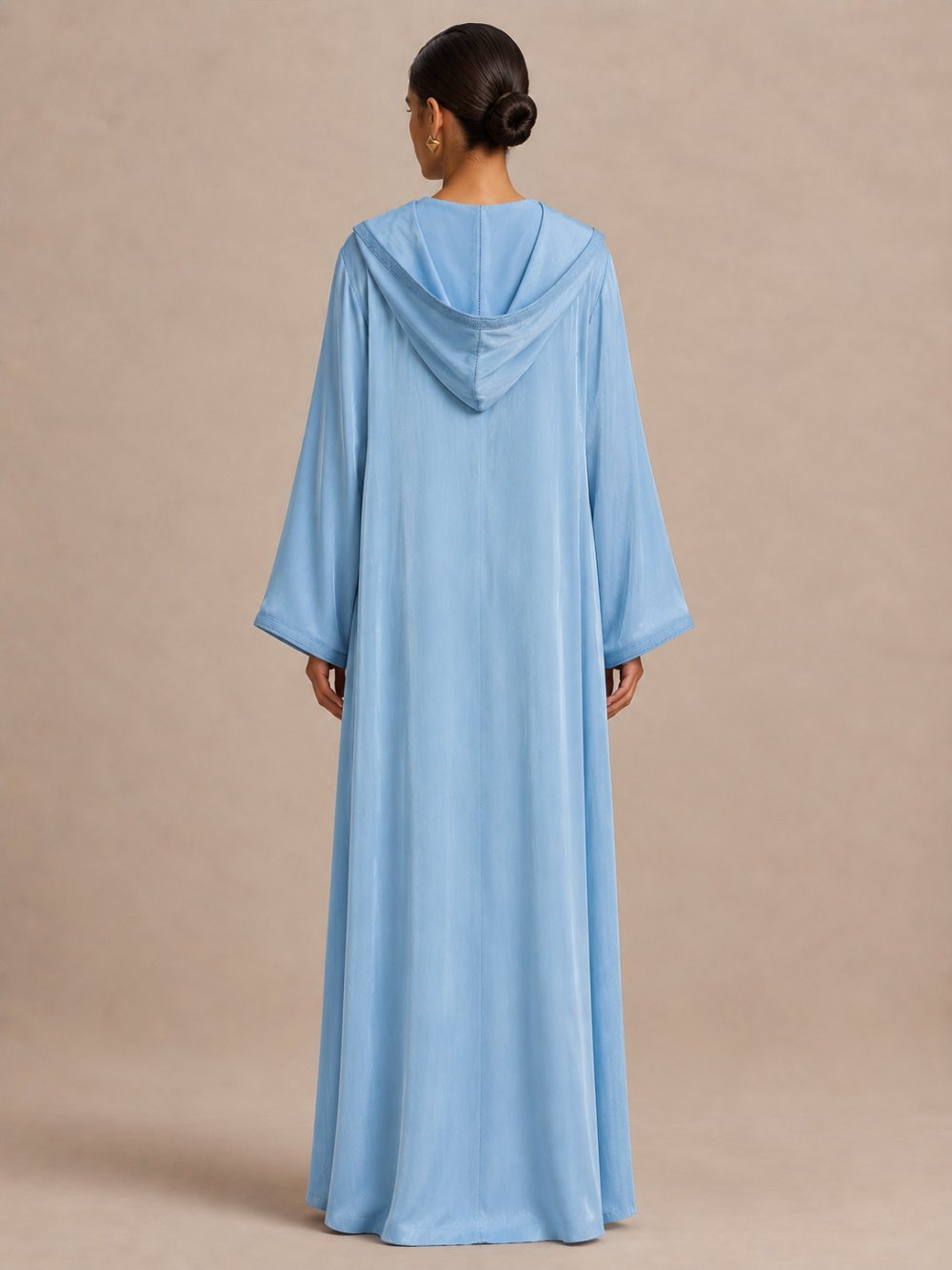 Sky blue djellaba with matching trousers