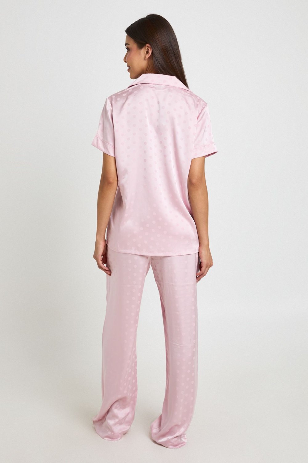 Pyjama chemise w short f satin jacquard mnqqet