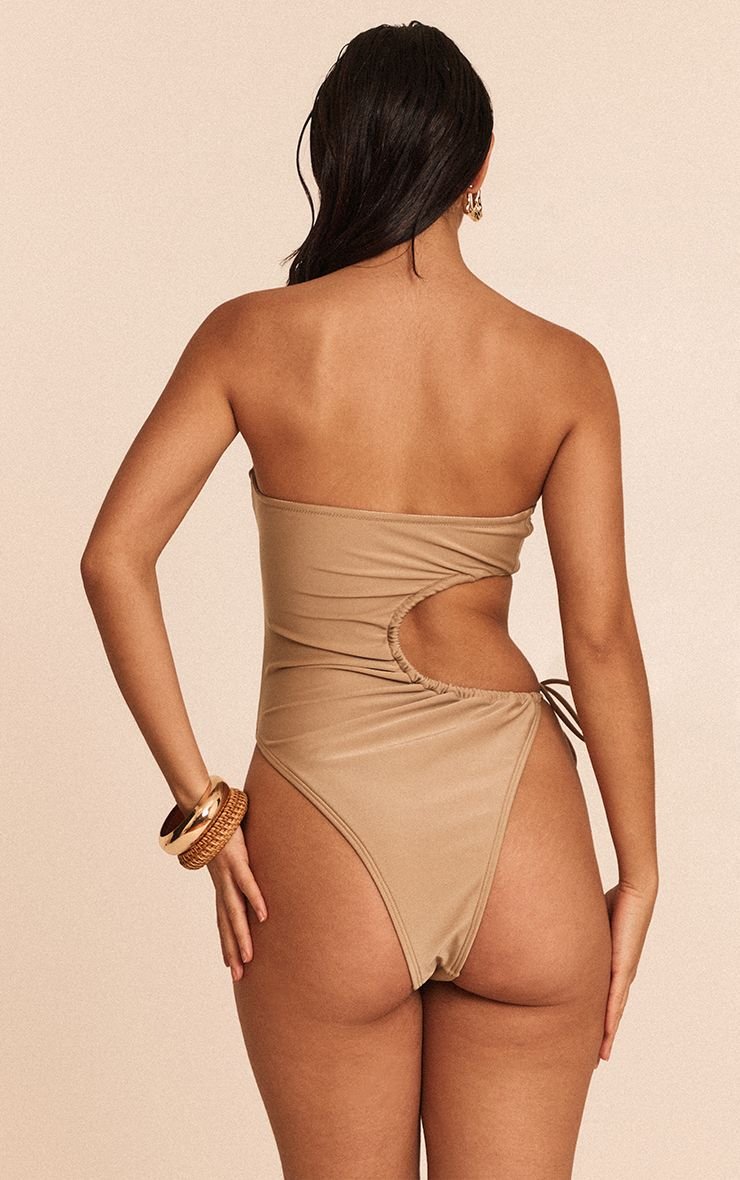 Bandeau cut out tie swimsuit