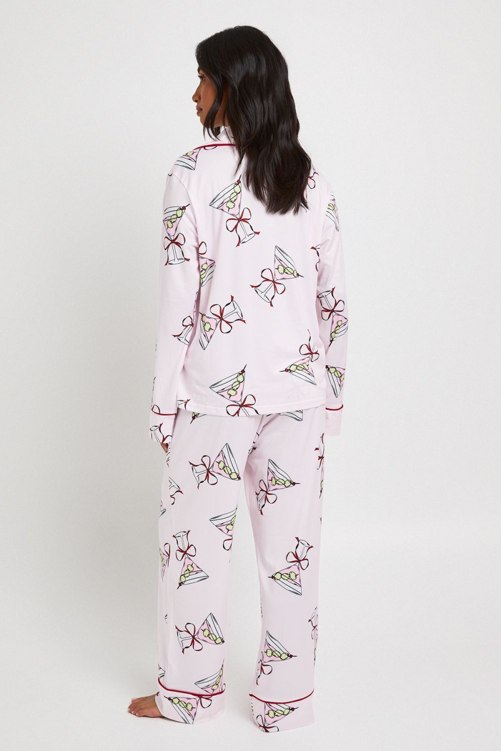 Cocktail print top and trouser pyjama set - Petite
