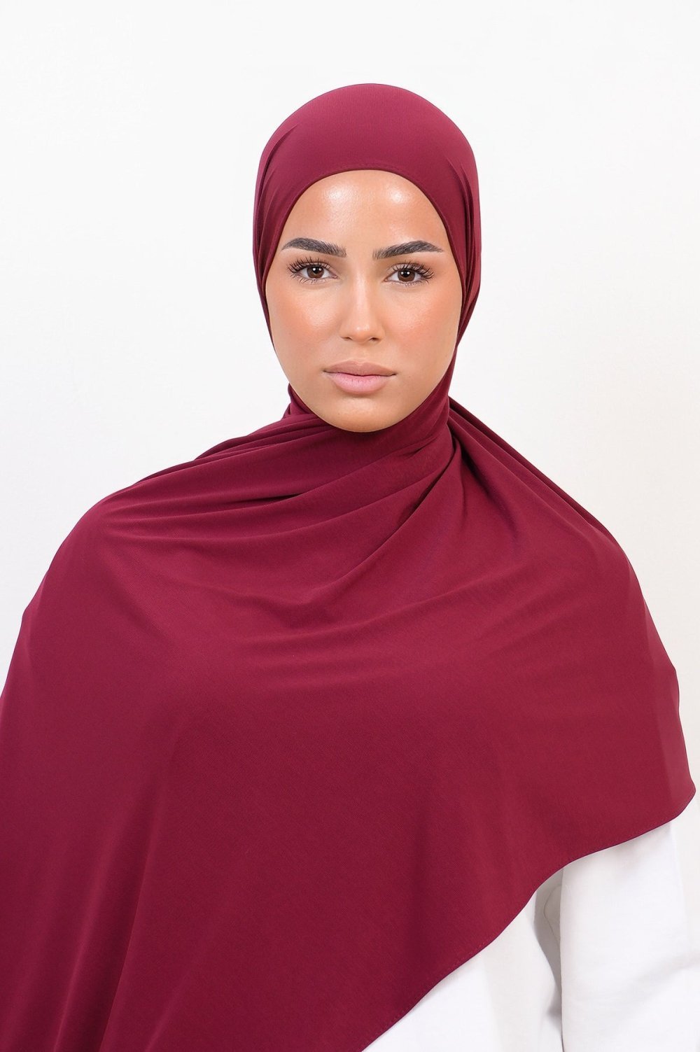 Premium jersey hijab - Burgundy