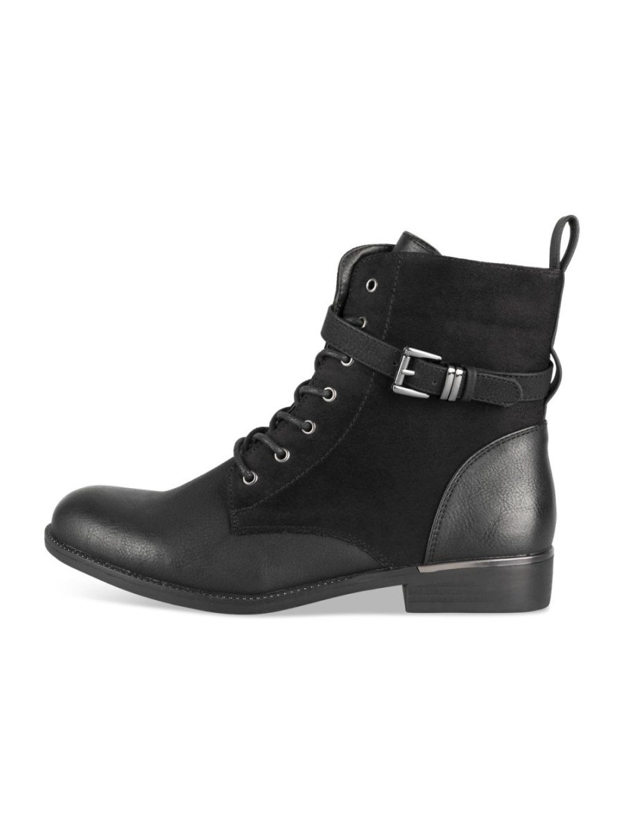 Bottines à lacets et bride noires