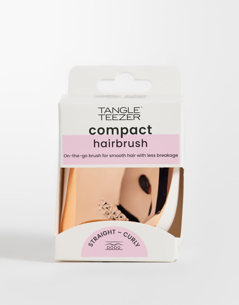 Compact detangling brush - cream rose gold