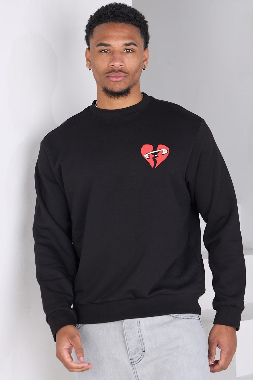 Sweat à logo cœur brisé noir