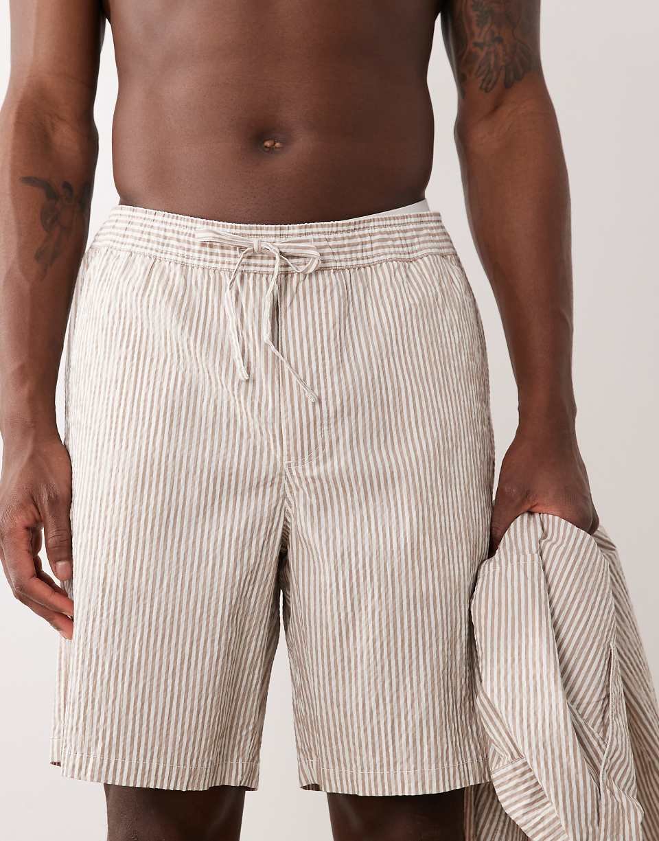 Short dyal ensemble b crépon - Beige