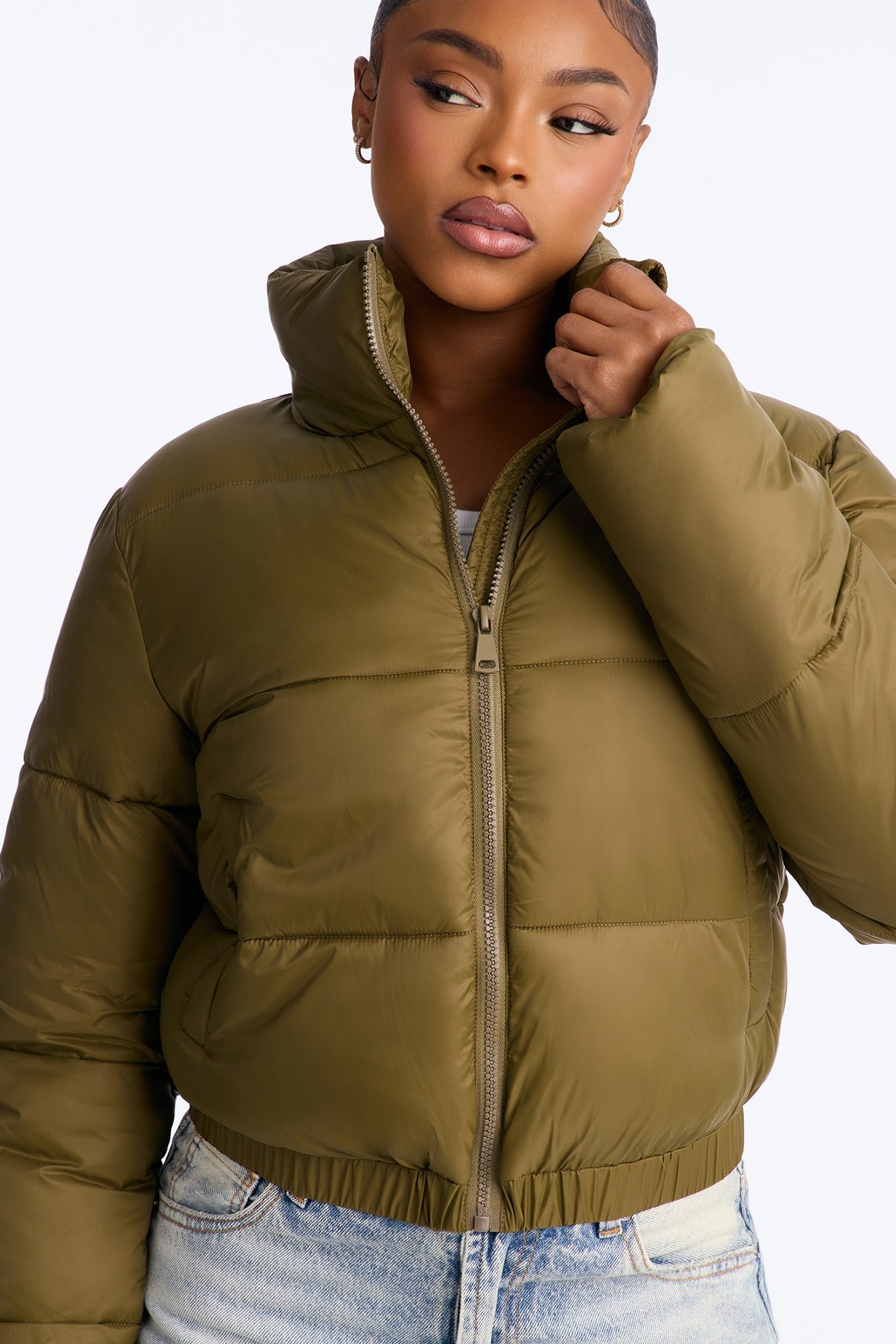 Funnel Neck Puffer Coat