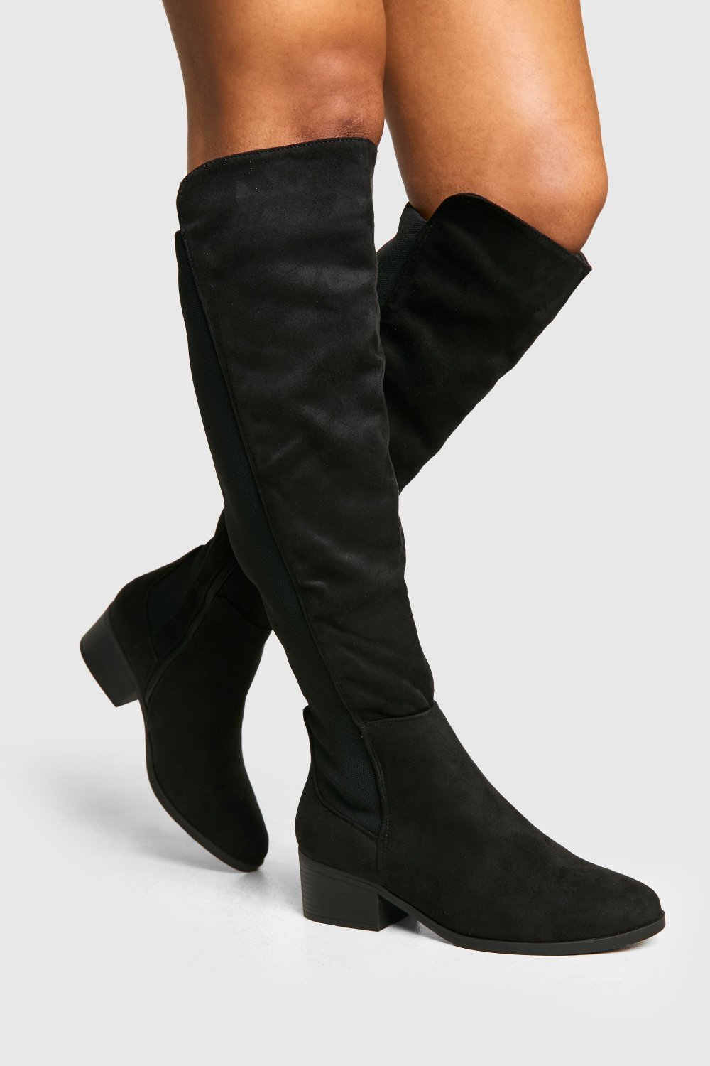 Black knee-high boots - Wide fit