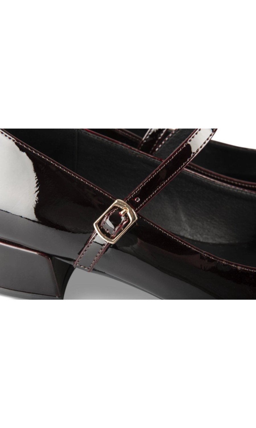 Babies vernies talon carré bordeaux