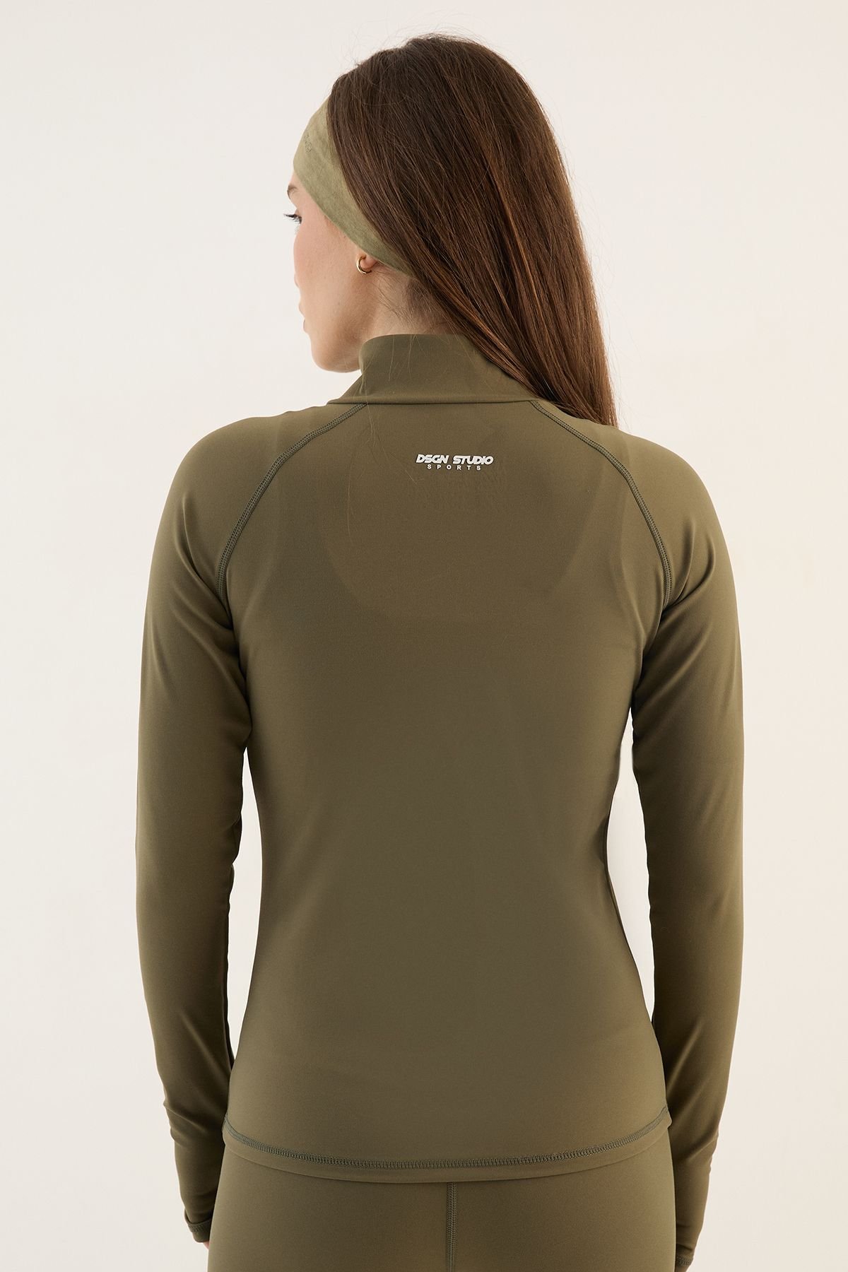 Sculpting zip-up sports jacket - Olive