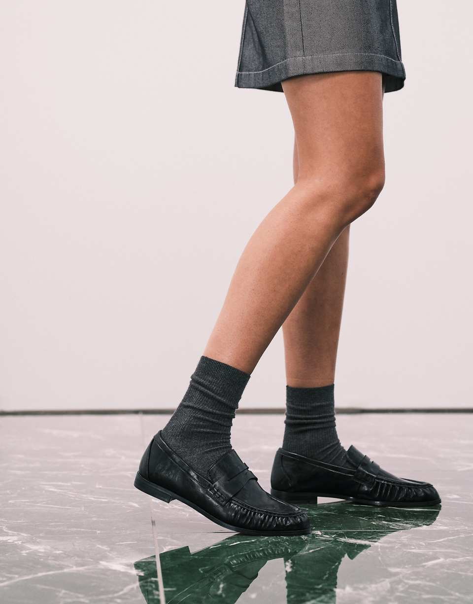 Minnie - Mocassins à détail froncé - Noir