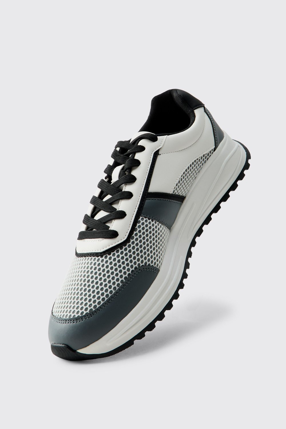 White mesh chunky trainers