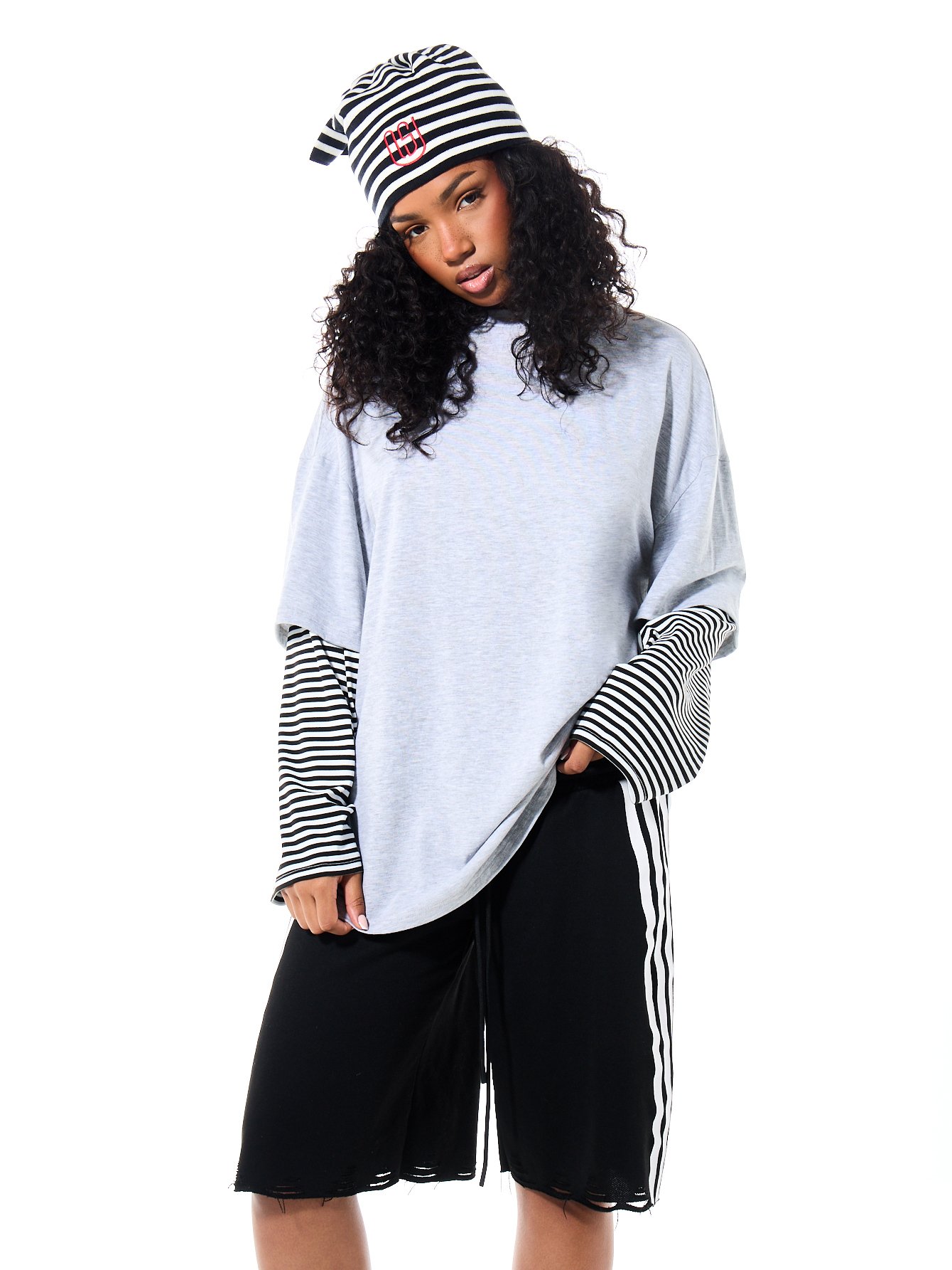 T-shirt oversize à épaules tombantes