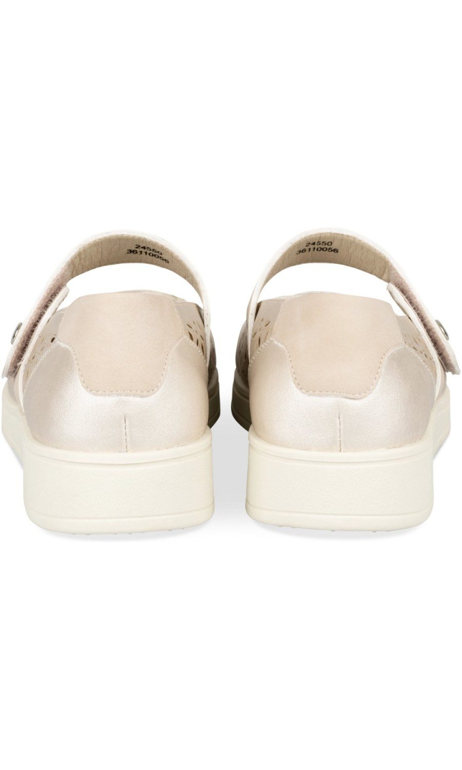 Beige cut-out Mary Jane shoes