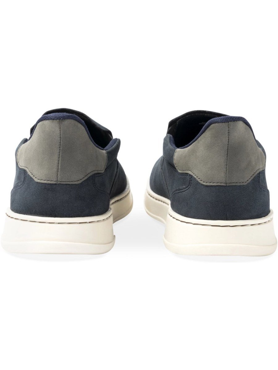 Navy elasticated casual slip-ons