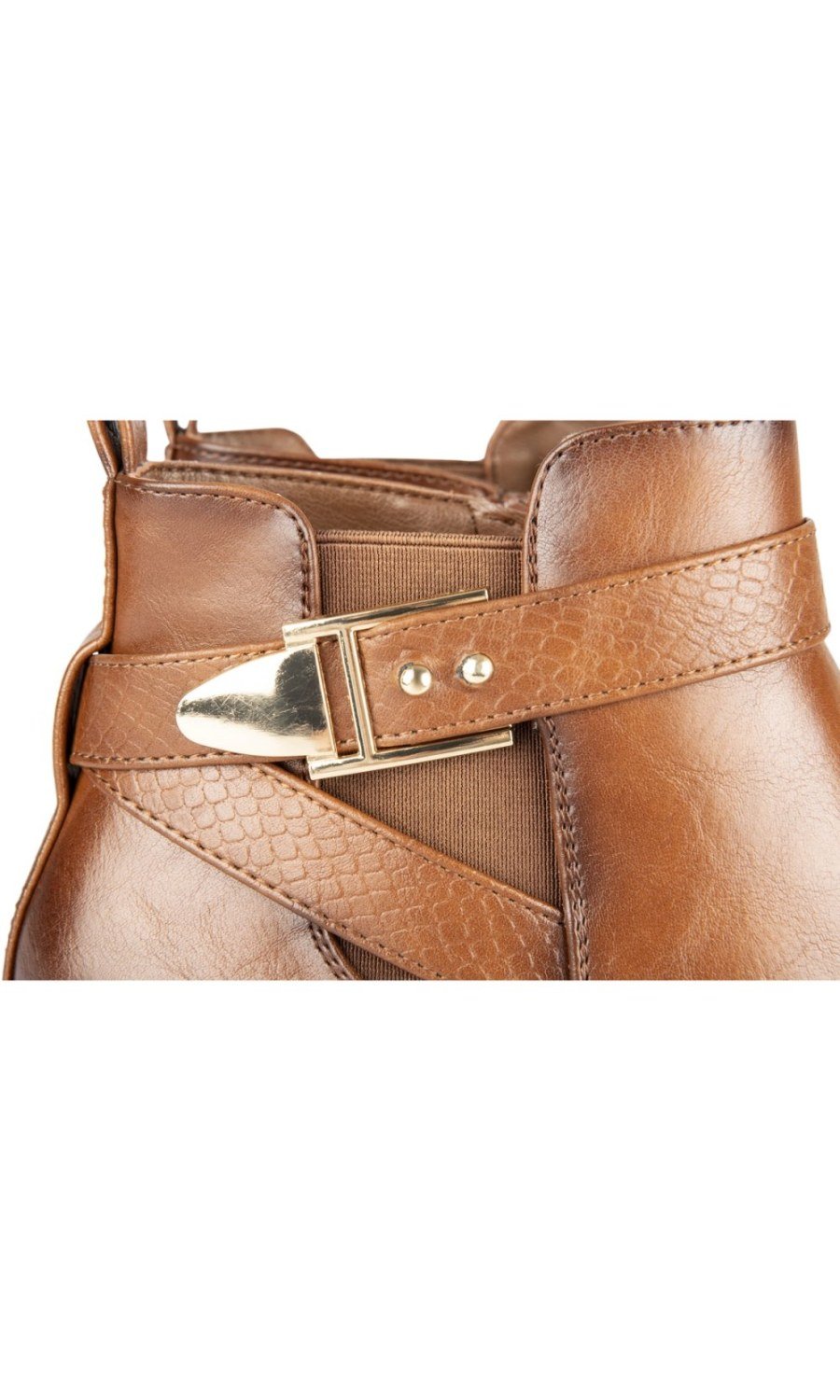 Bottines b boucle dehbiya cognac