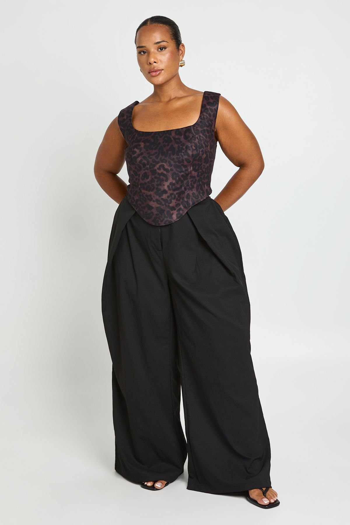 Top corset imprimé léopard - Grande taille