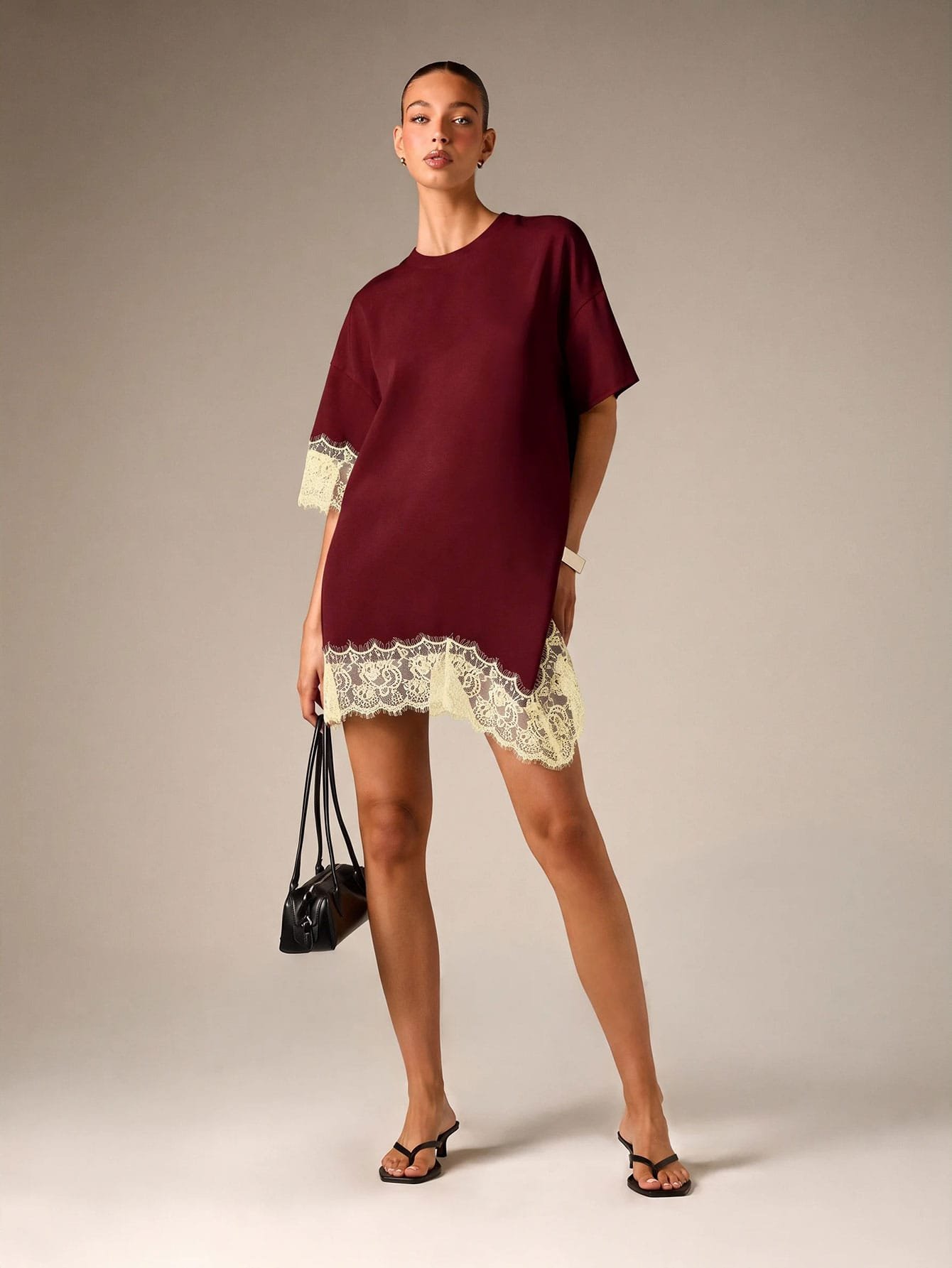 Roba t-shirt mini oversize b dentelle florale