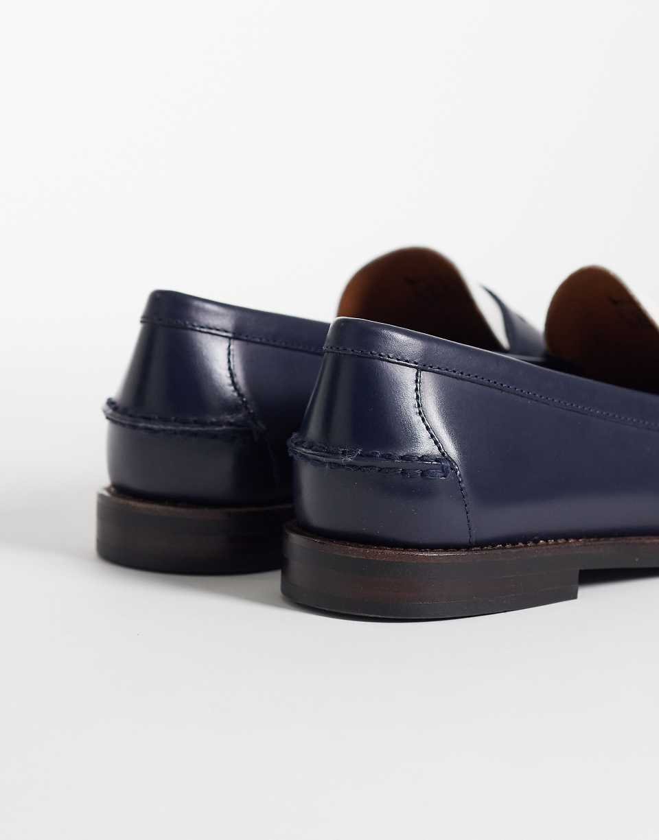 Mocassins en cuir - Bleu marine et blanc
