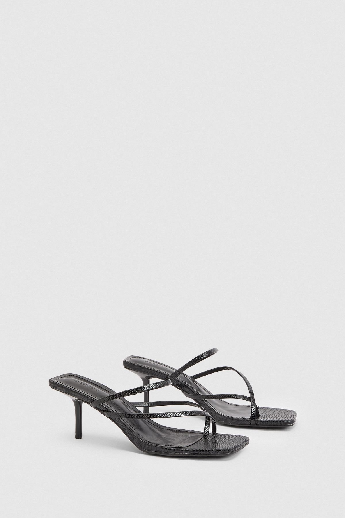 Mules b talon effet croco w sbabet mkrwsin
