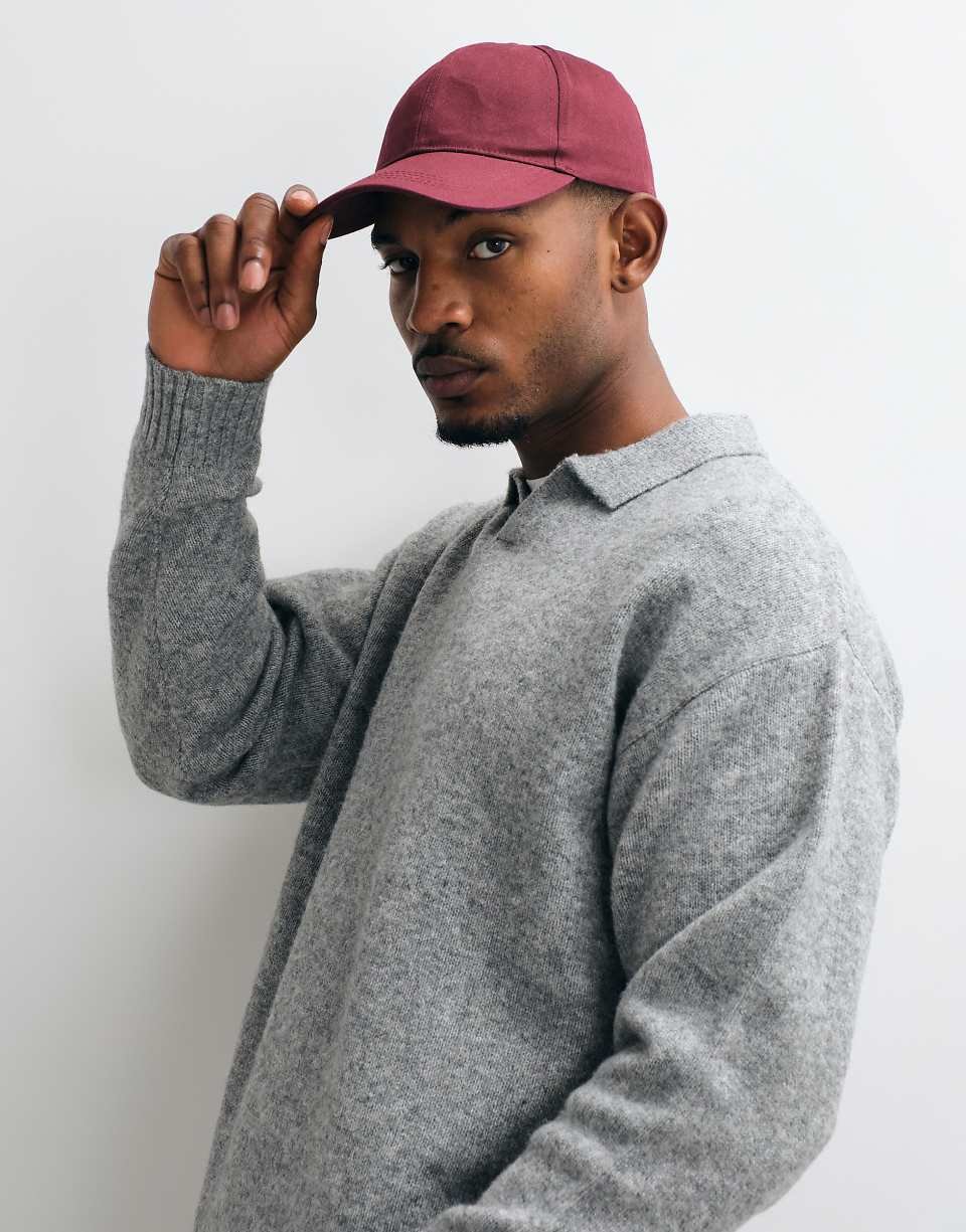 Fluffy oversized polo jumper in light grey