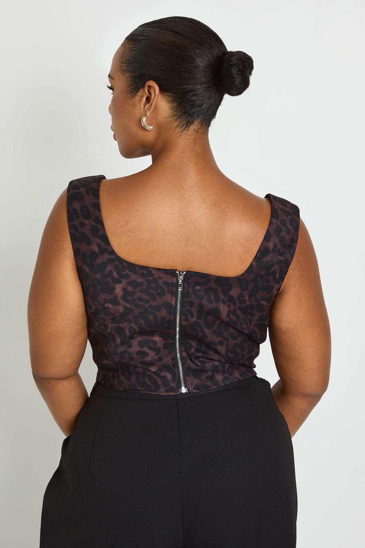 Top corset imprimé léopard - Grande taille