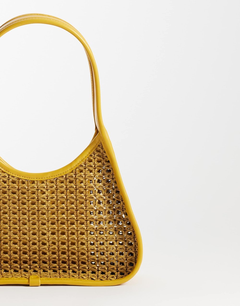 Mustard woven shoulder bag