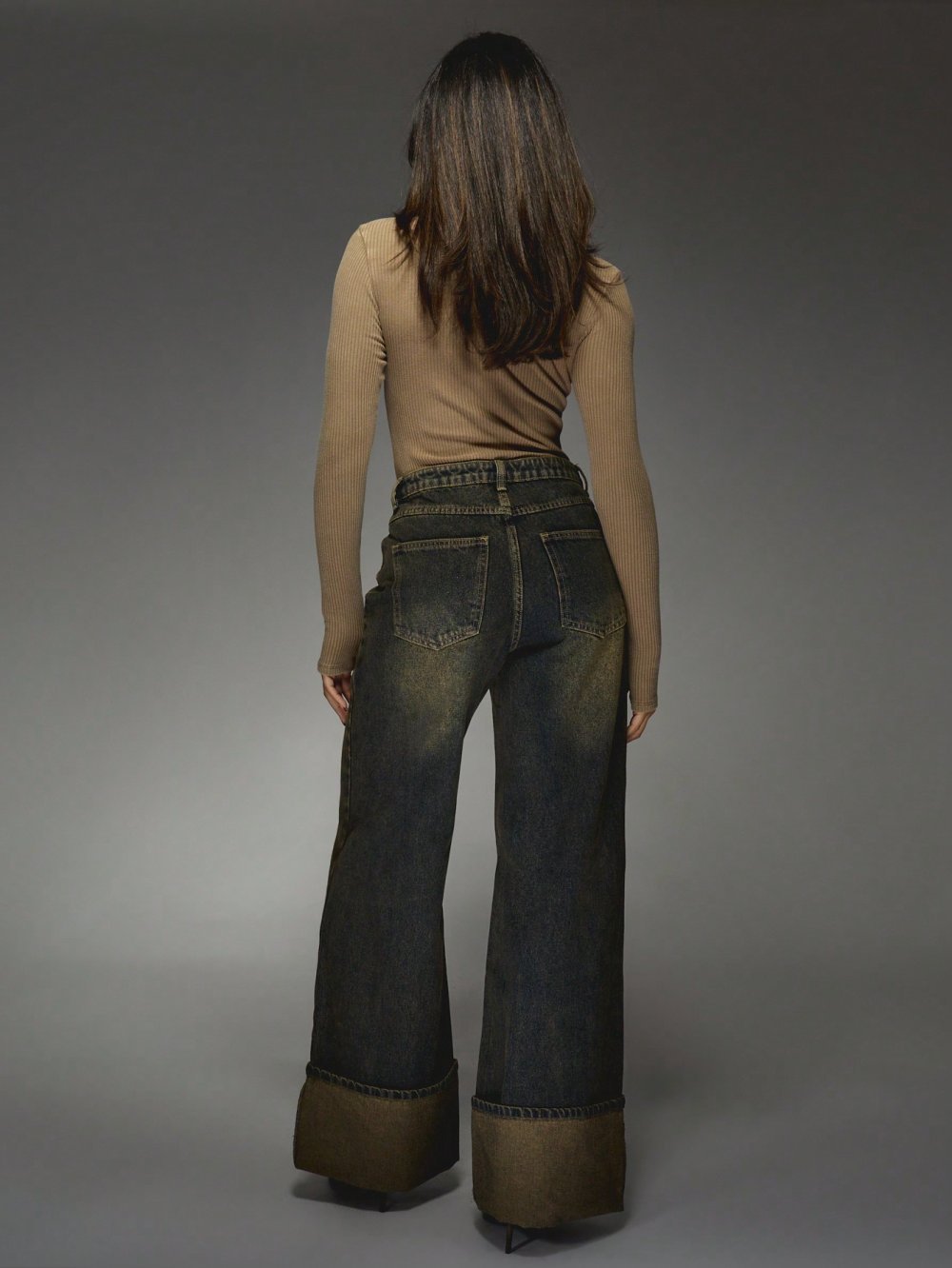 Jean large taille basse b revers k7li