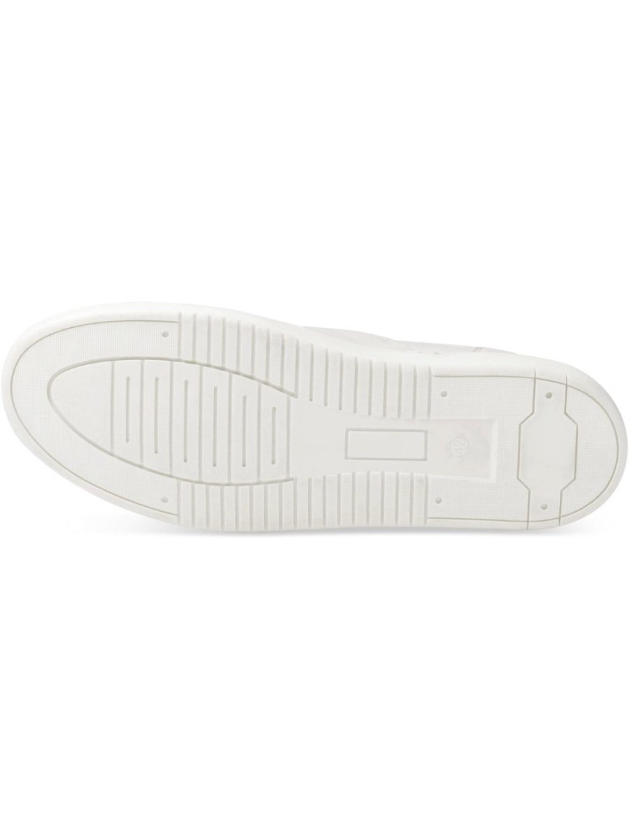 White retro mixed-texture sneakers