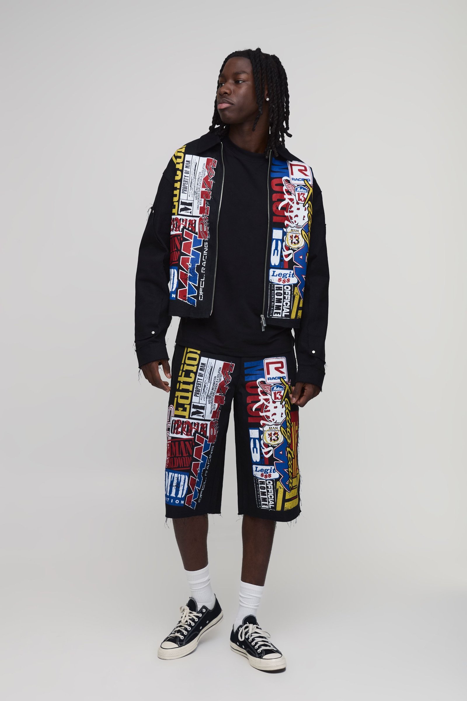Surchemise oversize boxy b imprimé empilé