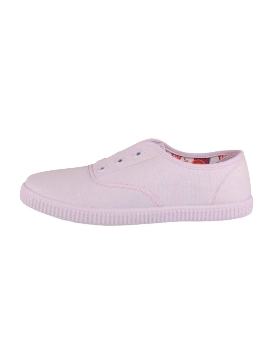 Baskets en toile sans lacets lilas