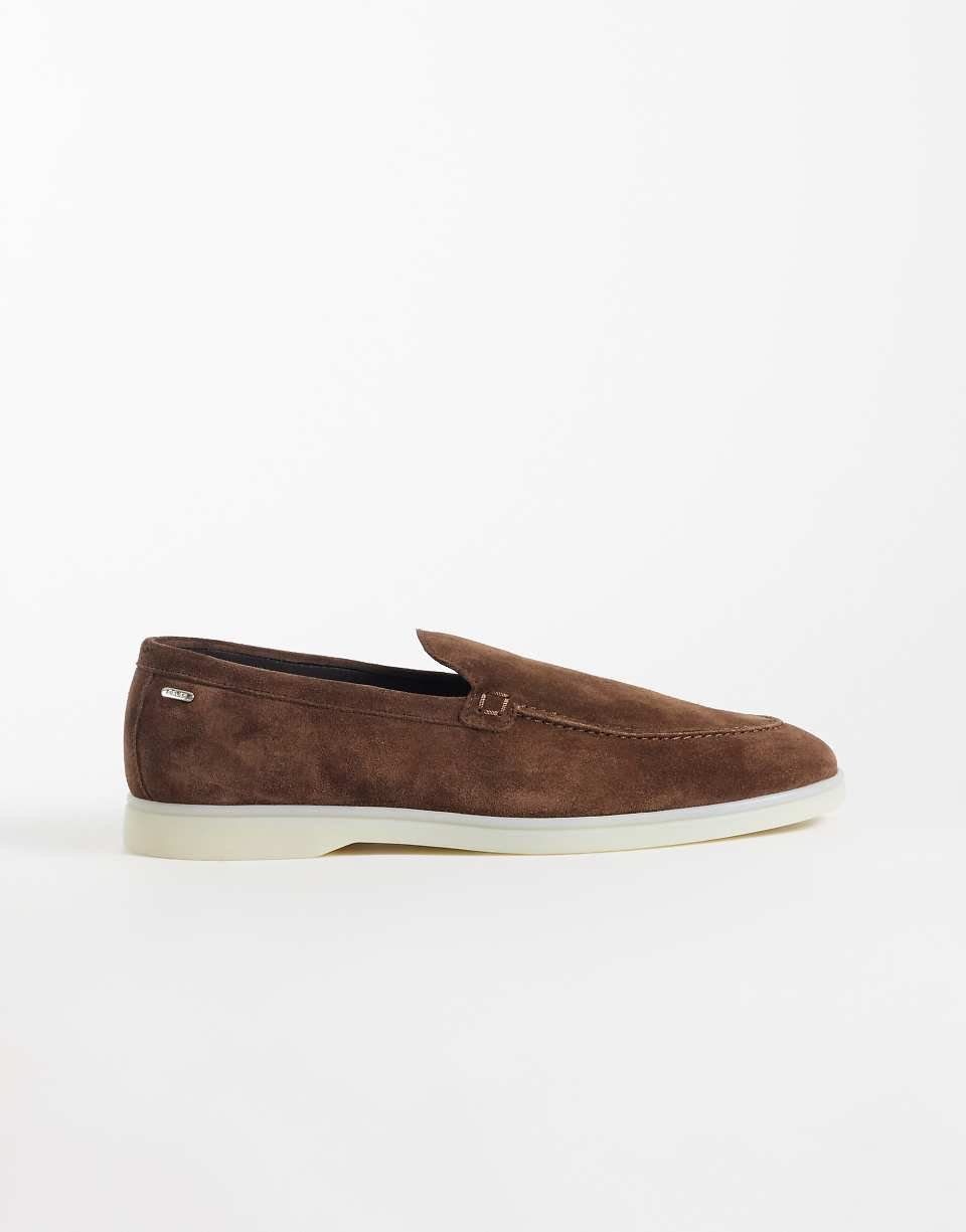 Mocassins texturés en daim Amalfi marron