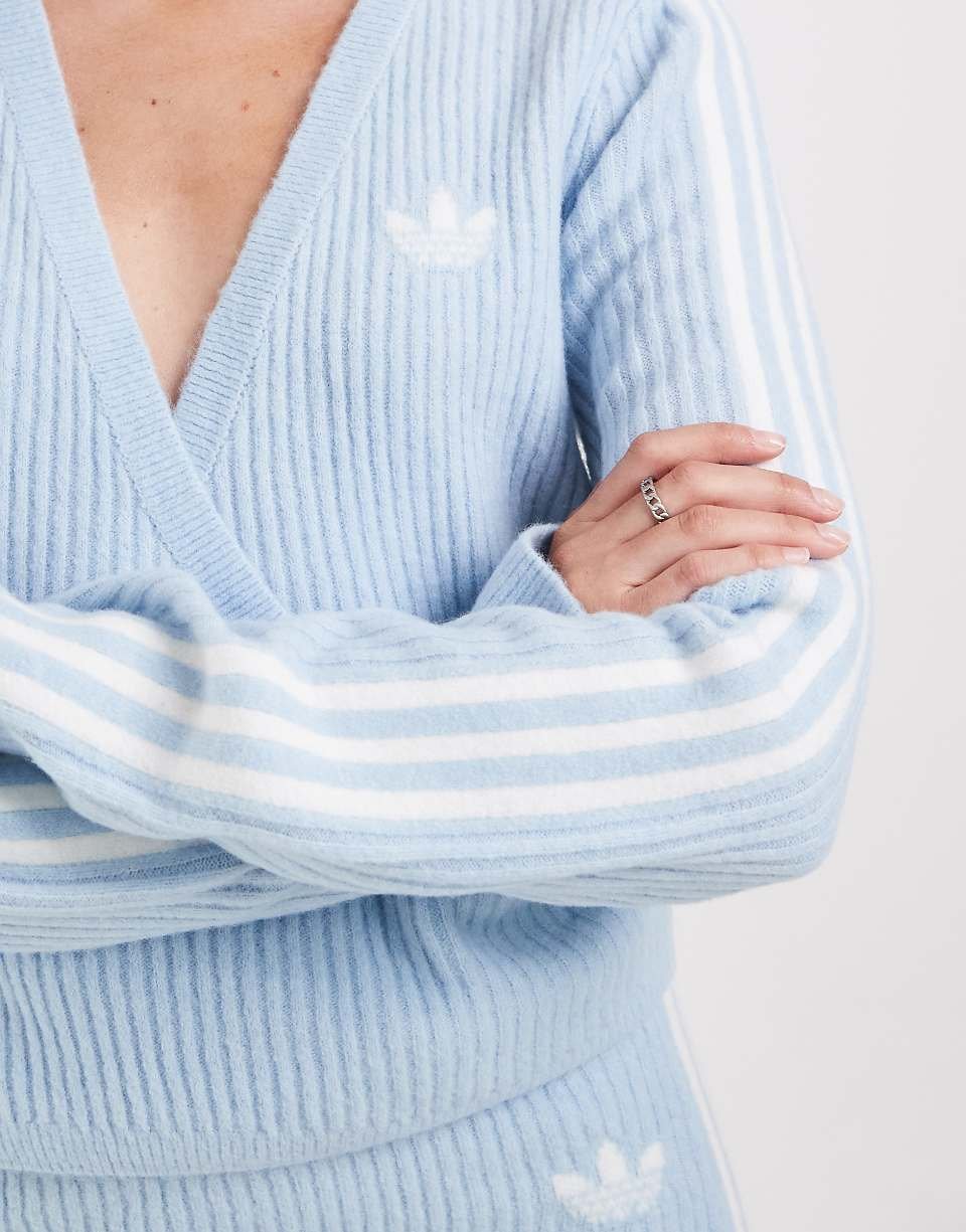 X Jennie knitted wrap cardigan in soft blue