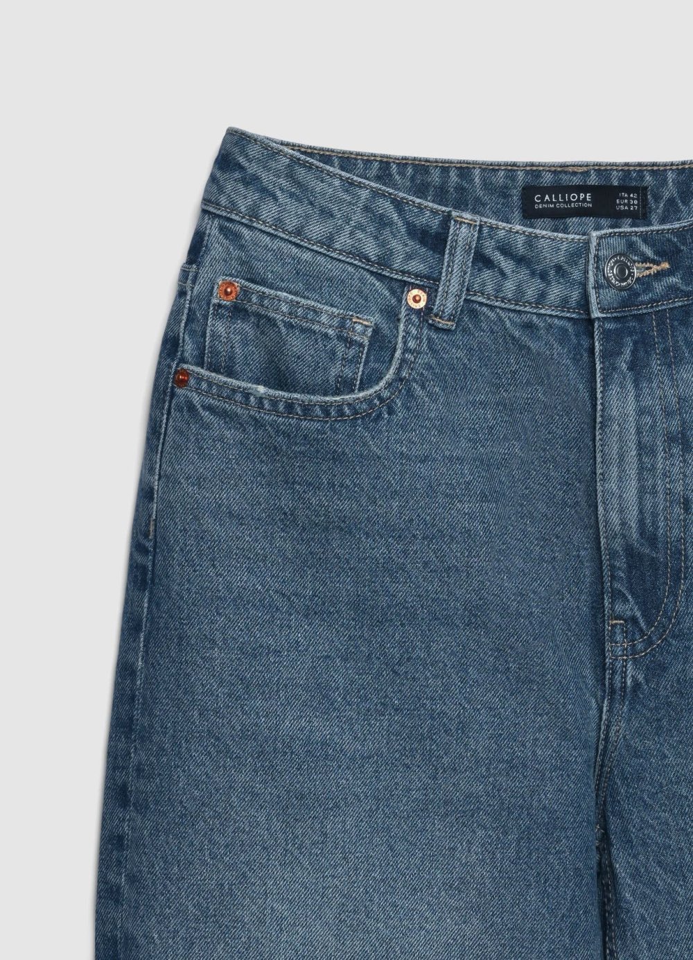 Vintage blue high-waisted wide leg jeans