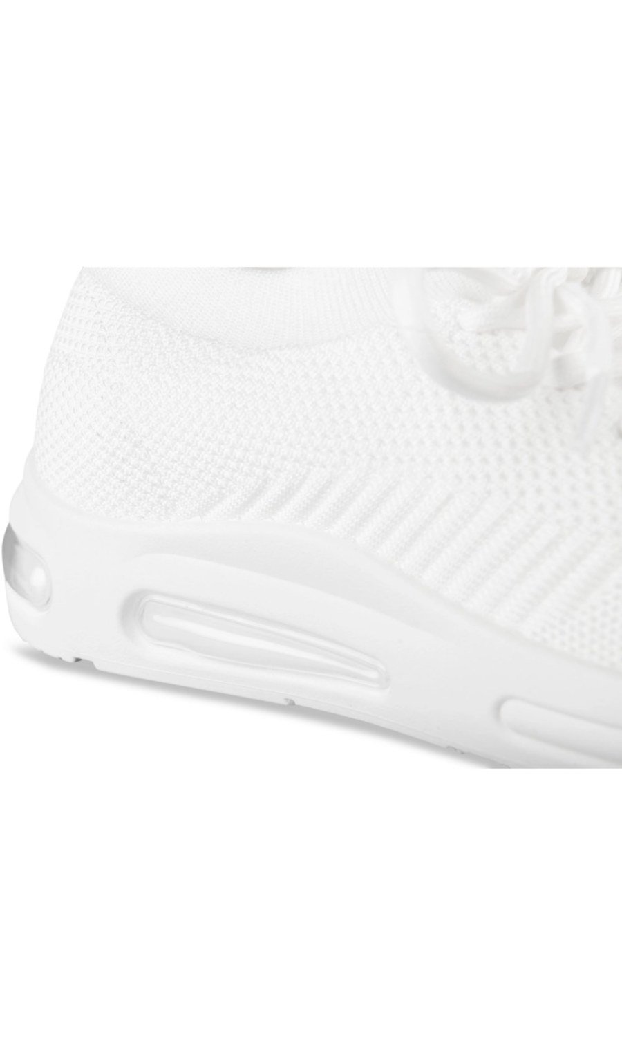 White knit air-bubble sneakers