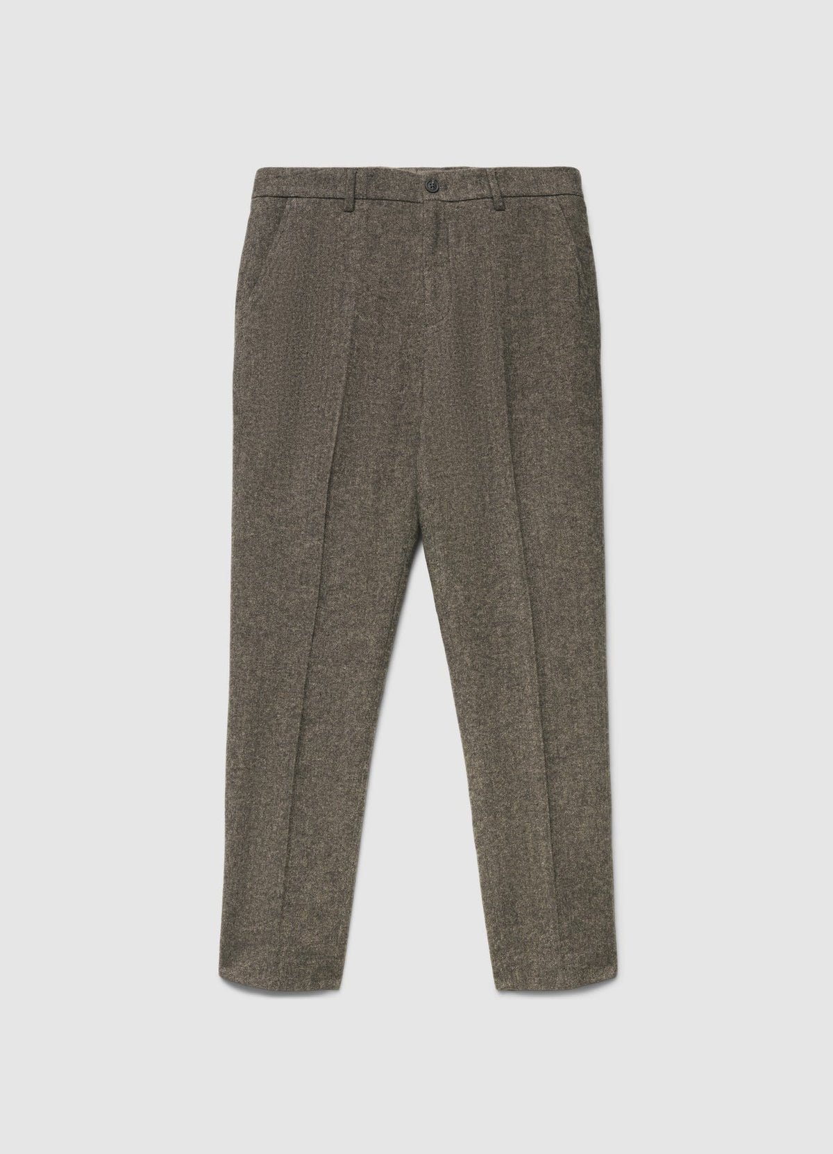 Straight-leg salt-and-pepper trousers