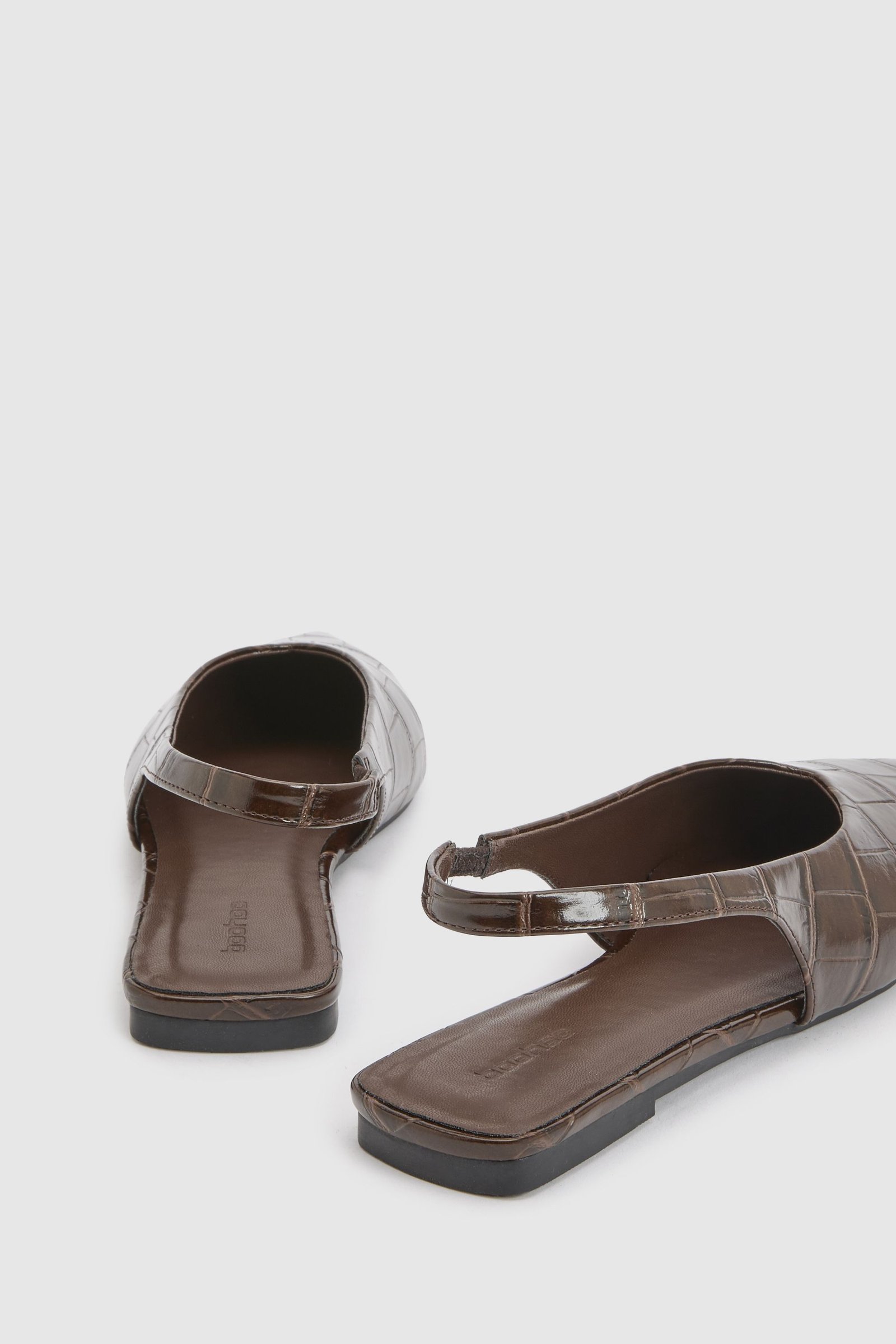 Ballerines pointues effet croco b bride
