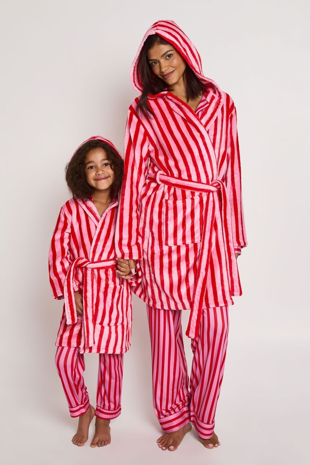 Robe de chambre courte à rayures