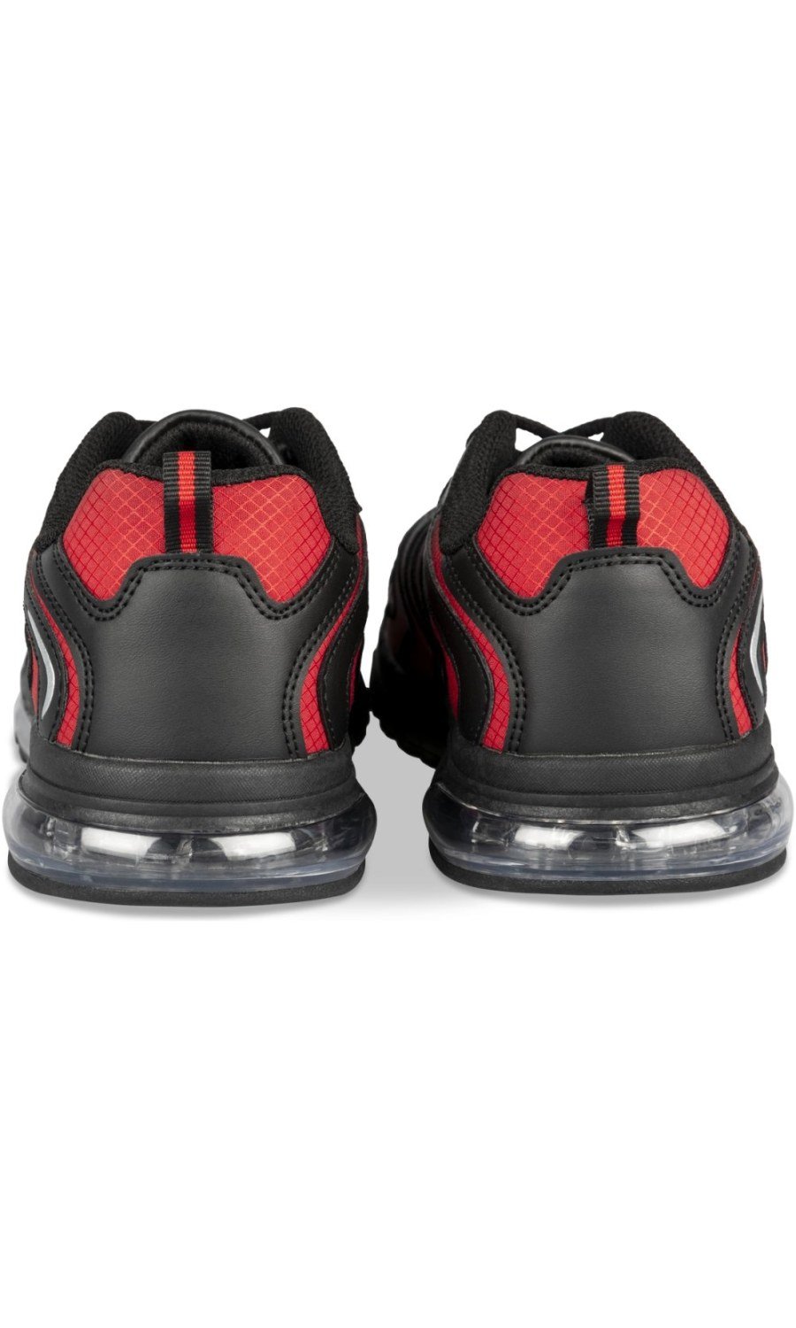 Black and red wave-print sneakers with air bubble sole