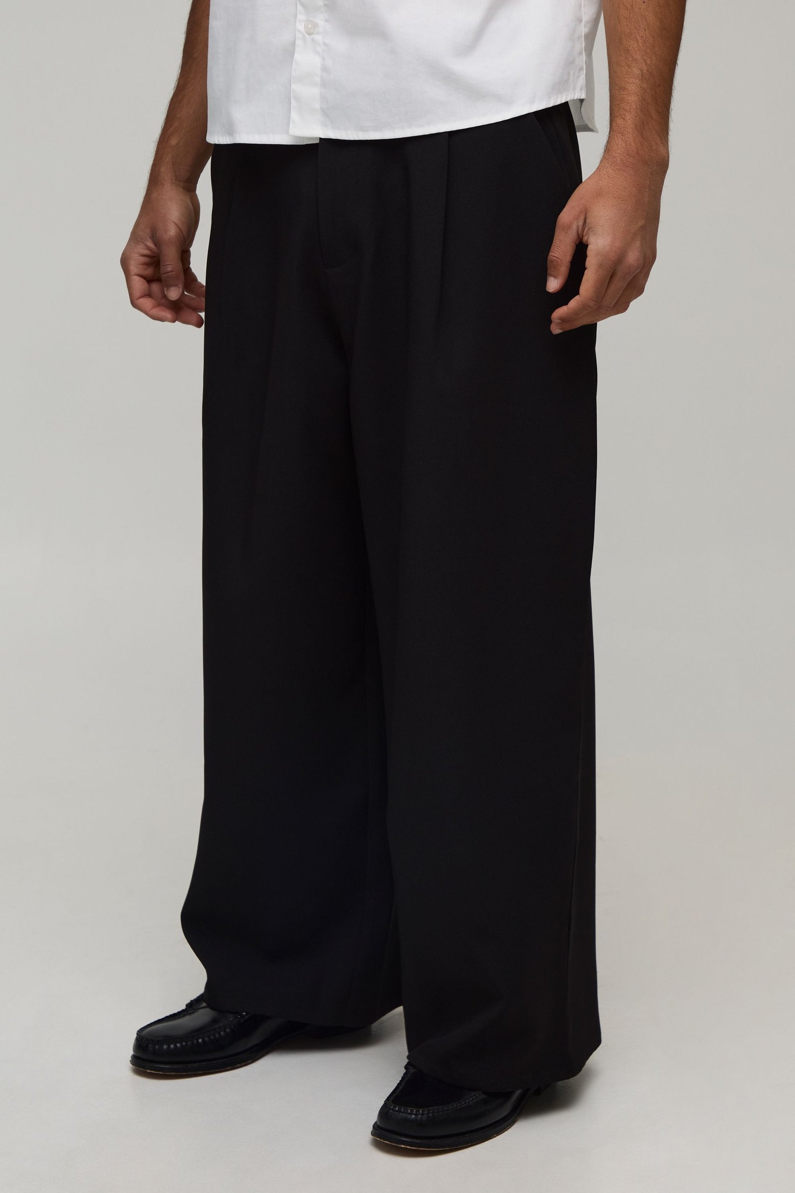 Pantalon De Costume Large Ajusté