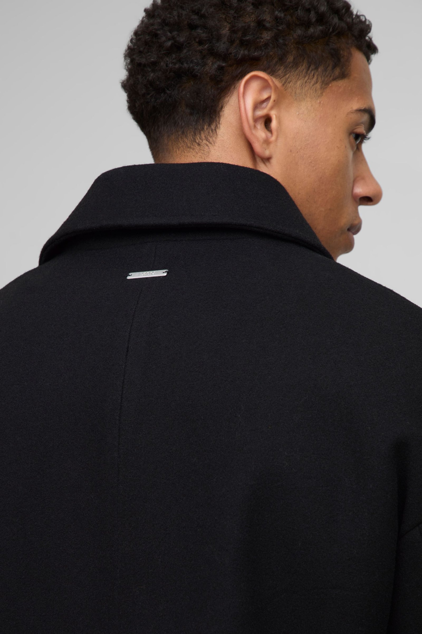 Manteau Melton court à double boutonnage