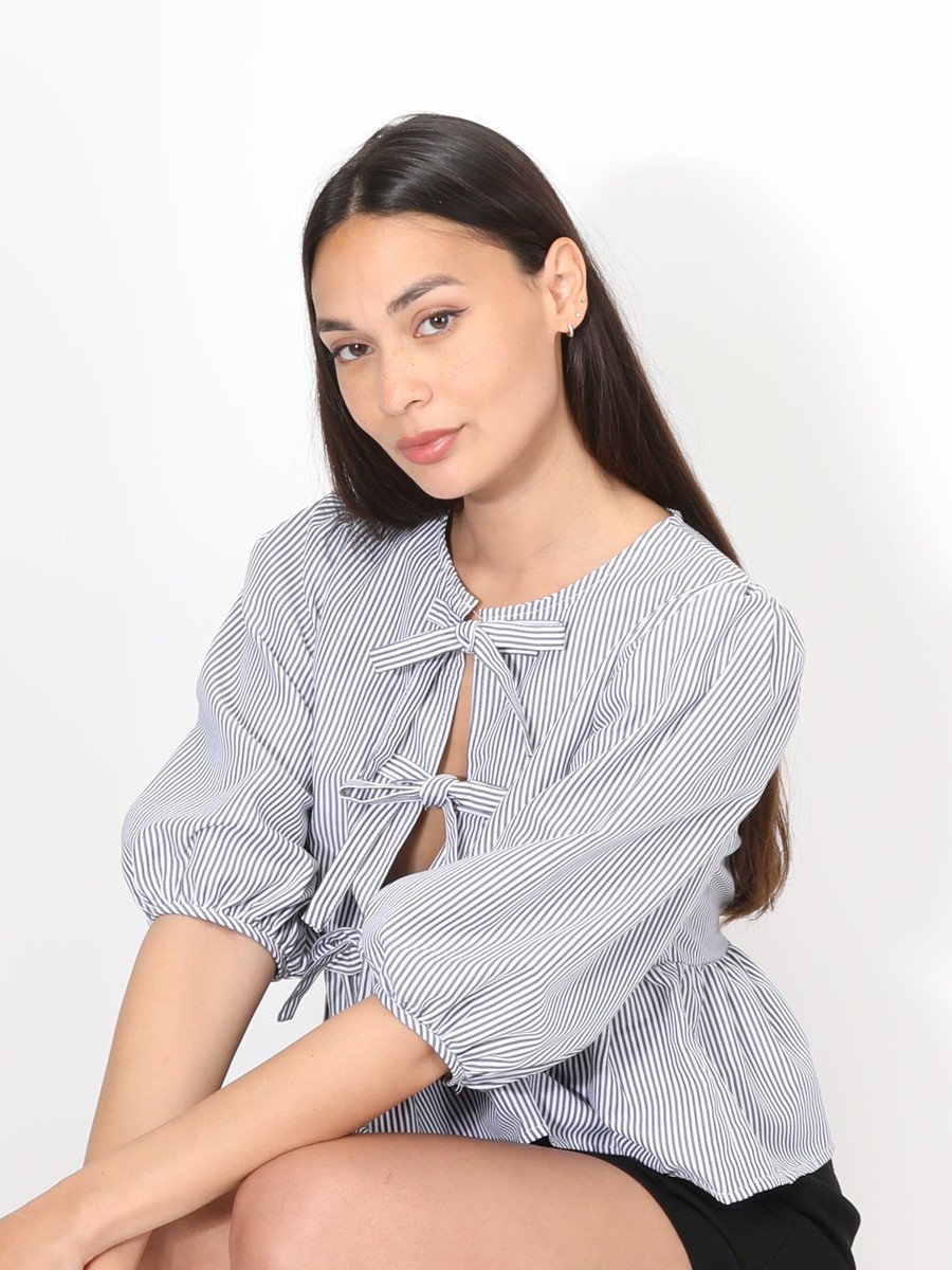 Blouse péplum mkhatta b nœuds, zre9 ghame9