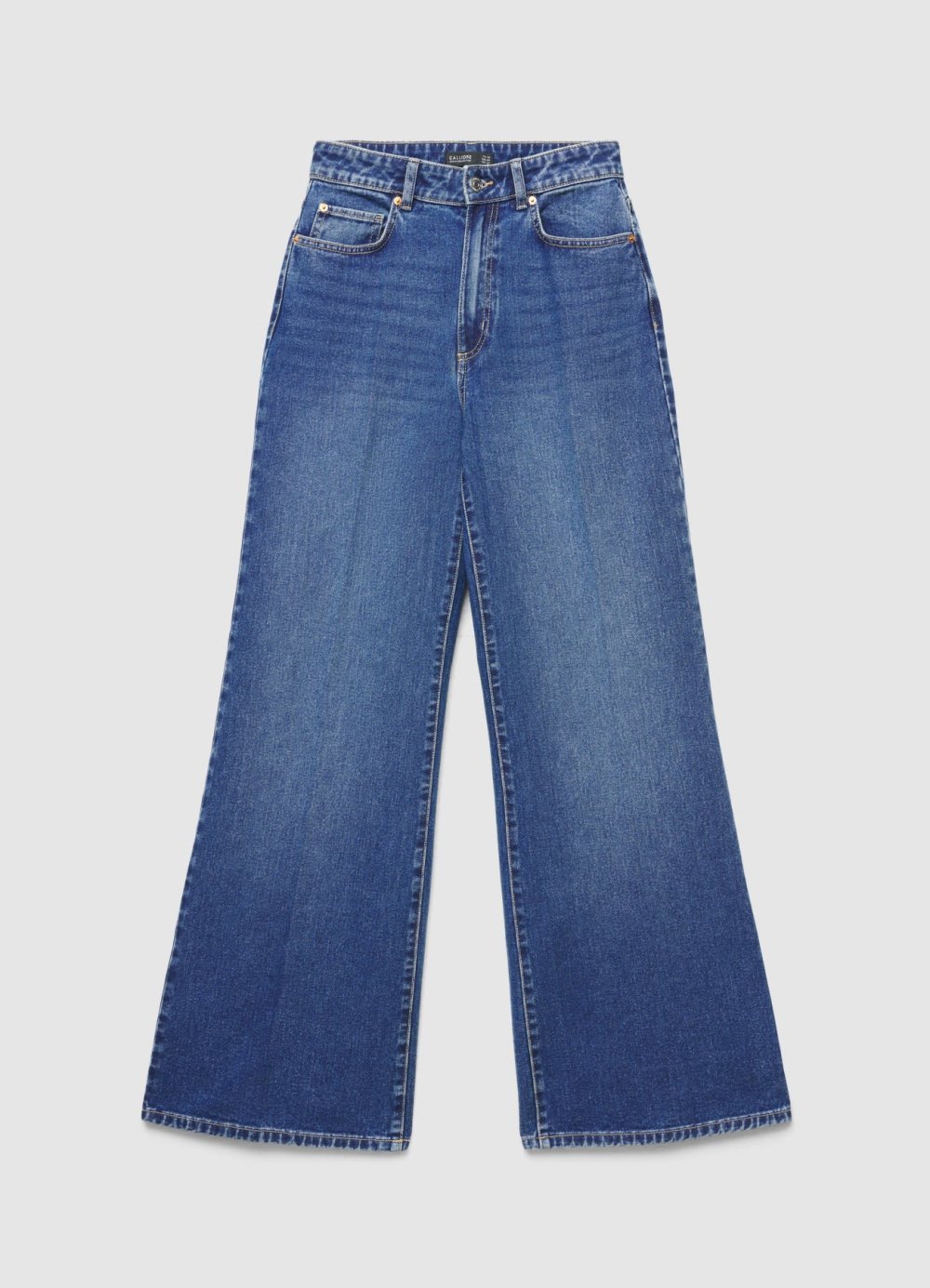 Jean palazzo taille haute bleu moyen