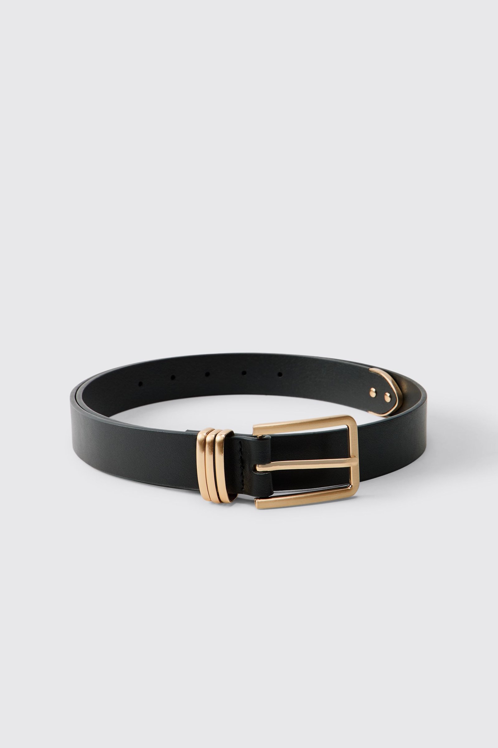 Ceinture formelle en similicuir avec boucle métallique