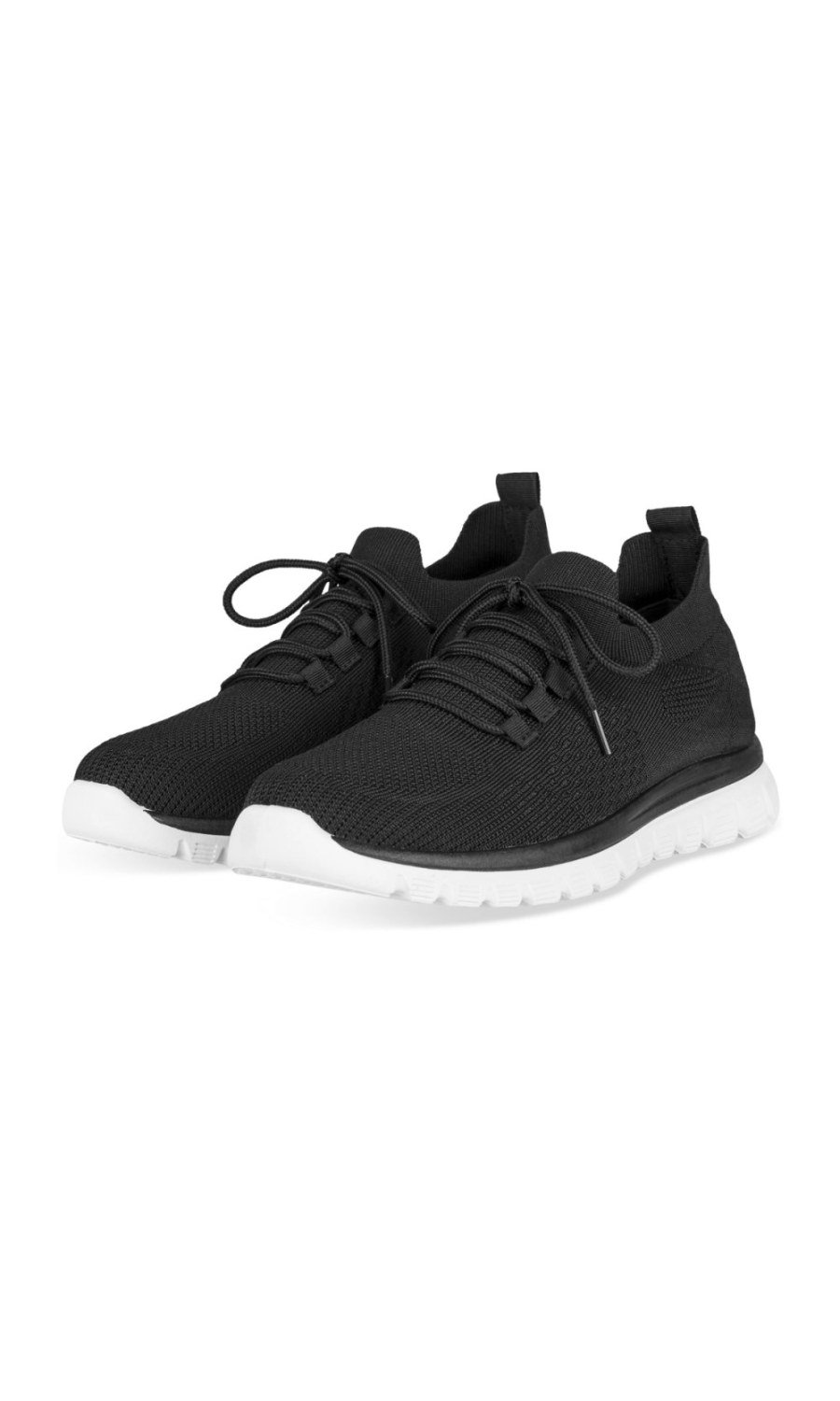 Baskets maille col chaussette noires